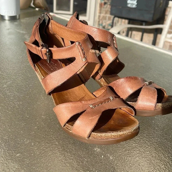 Bussola cork high heel La Jolla sandal size 38 (7) - Picture 1 of 4